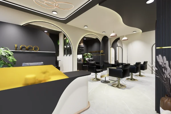 the glam luxe salon interiors by g cube studios